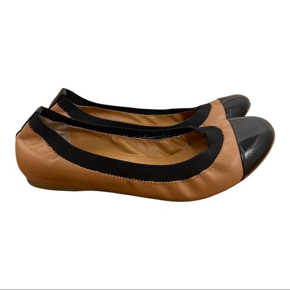J. Crew Shoes - J. Crew Women's Marley Ballet Flats Tan with Black Patent Toe Size 8.5